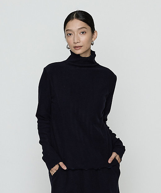 ＋サイズ 〕 ニットコール タートルネック カットソー