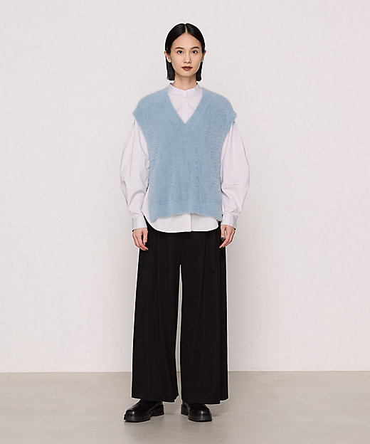 マイクロナイロン フェザーヤーン2wayニットベスト