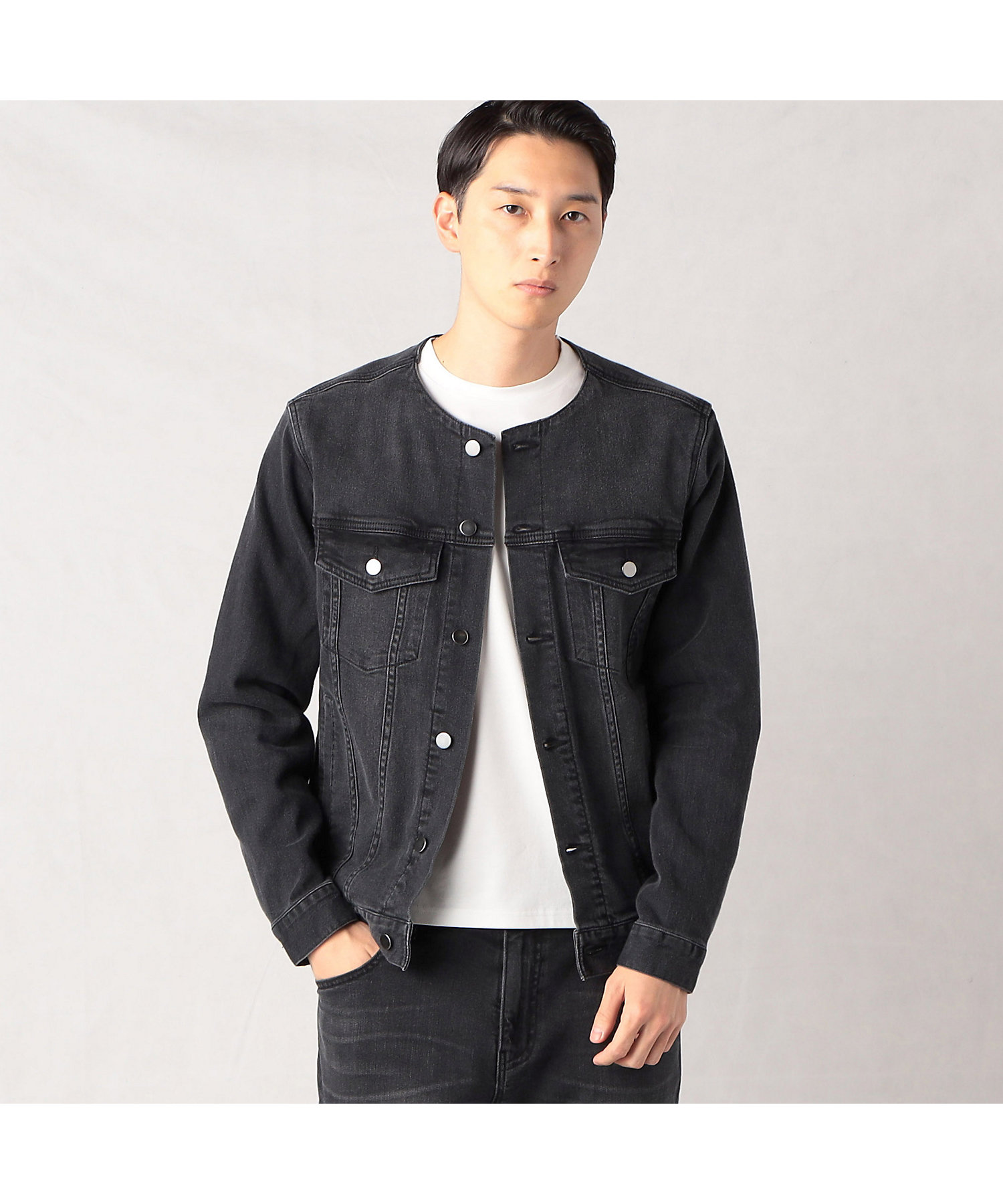 ノーカラーデニムジャケット（0723BC17） | COMME CA MEN (Men