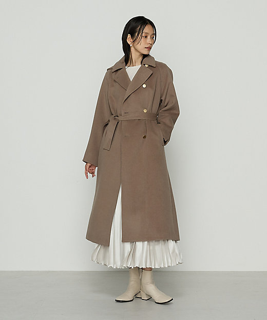 コムサデメード メン マキシ丈 超ロング チェスターコート キャメル