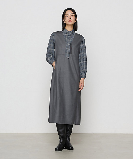 2WAYストレッチフラノ ジャンパースカート（0111OI02