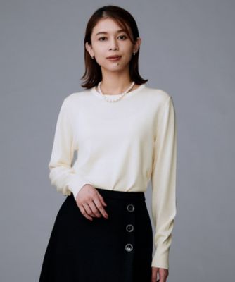 アンサンブル可／洗える／ウール100％】クルーネックウールニット