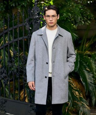 カシミヤブレンド ビーバー調ステンカラーコート