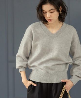 Vネックラメニット【洗濯機OK】（2002555890） | OPAQUE