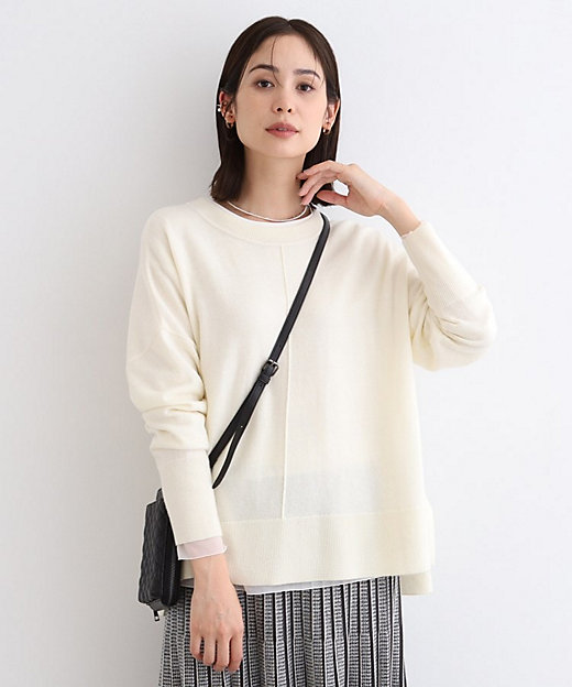 カシミヤ混／洗える／リラックス】ワイドシルエットニット