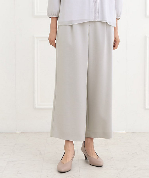 フォーマル／洗える／セットアップ可】タック入りワイドパンツ