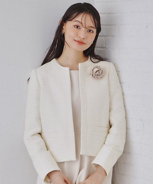 通勤・セレモニー対応》コットンツイードジャケット