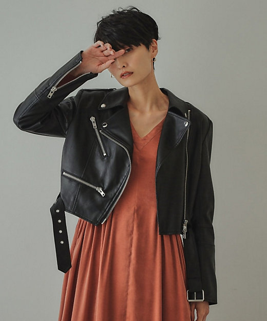 大草直子さんコラボ】ショート丈ライダースジャケット