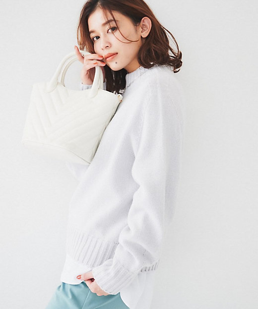 洗える】ミドルゲージ モックネックニット（2002397697