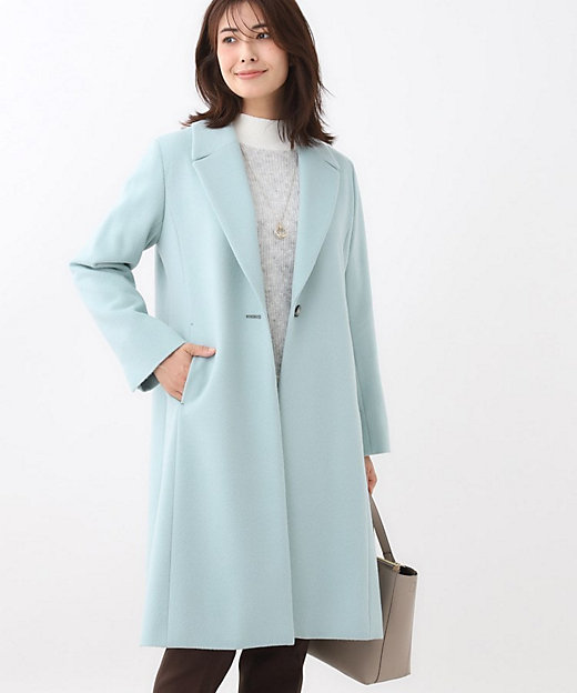 選べる6色】テーラードカラーロングウール混コート