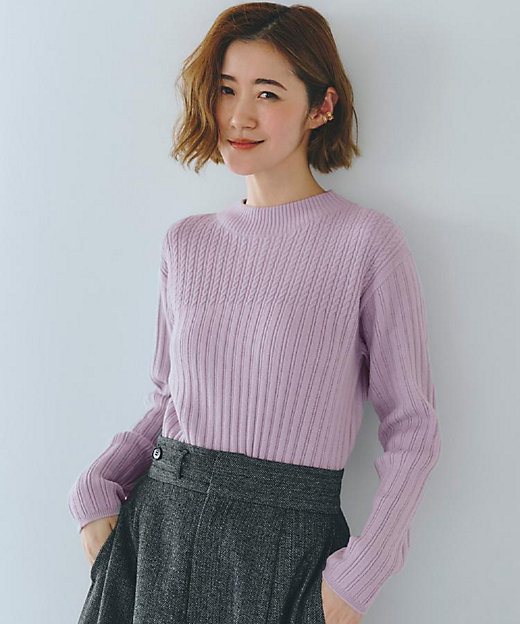 毛玉軽減／洗える】ミニケーブルニット（2002535846