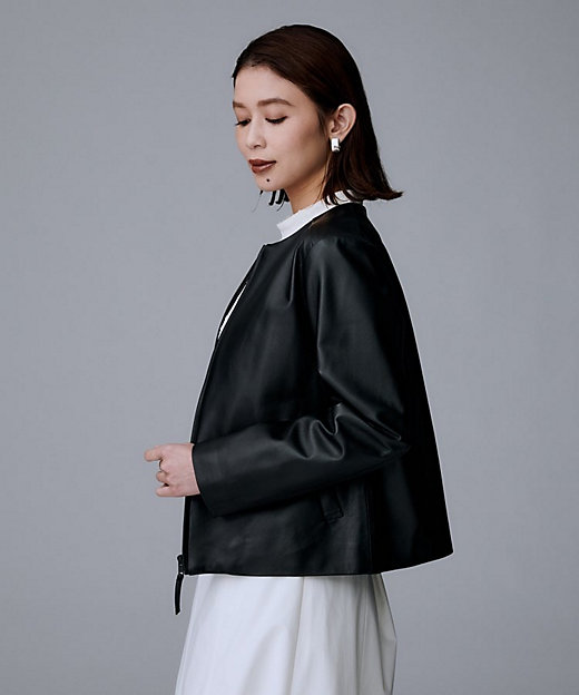 着丈短め／柔らかな質感】ラムレザージャケット（2002544575