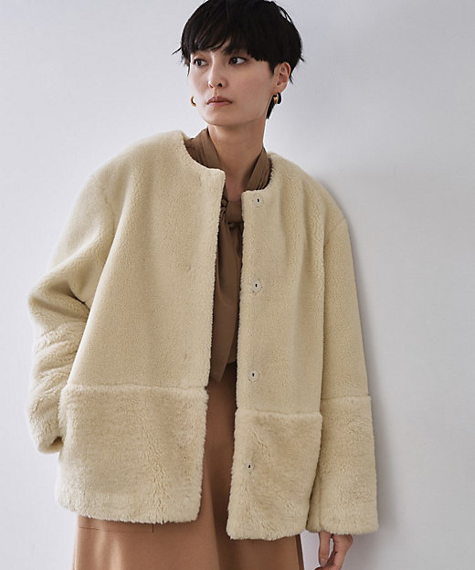 フェイクボア切替ショートコート（2002545125） | OPAQUE