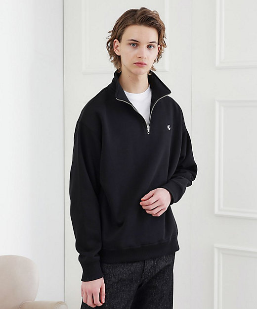 Munsing wear 刺繍 ハーフジップ プルオーバー トレーナー 日本製