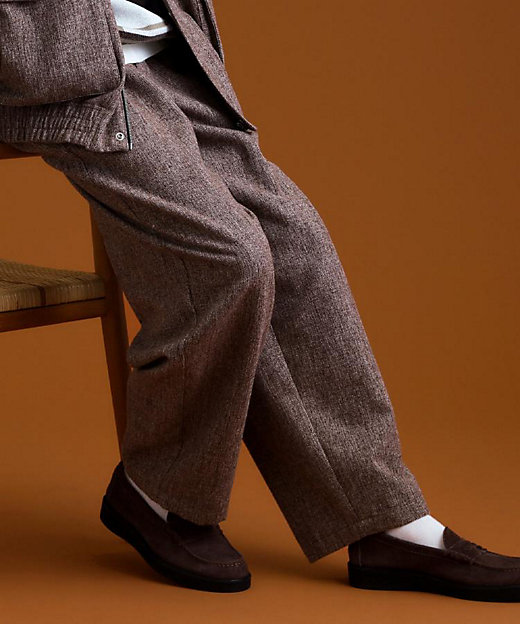 ツイードワイドパンツ 【洗濯機OK／セットアップ可