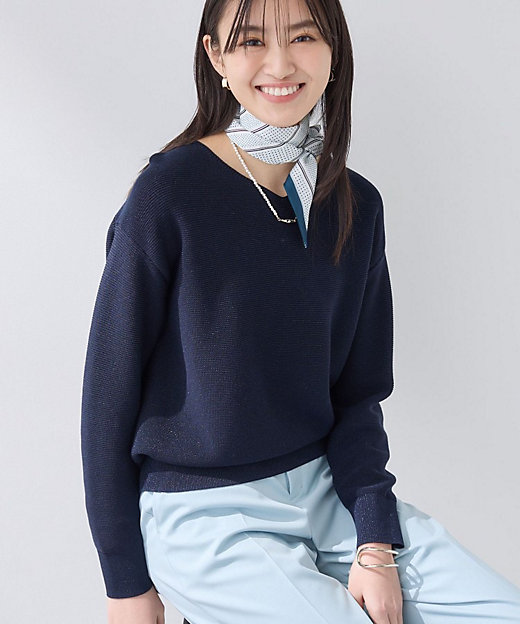 洗える／軽量】きらめきVネックニット（2002565792