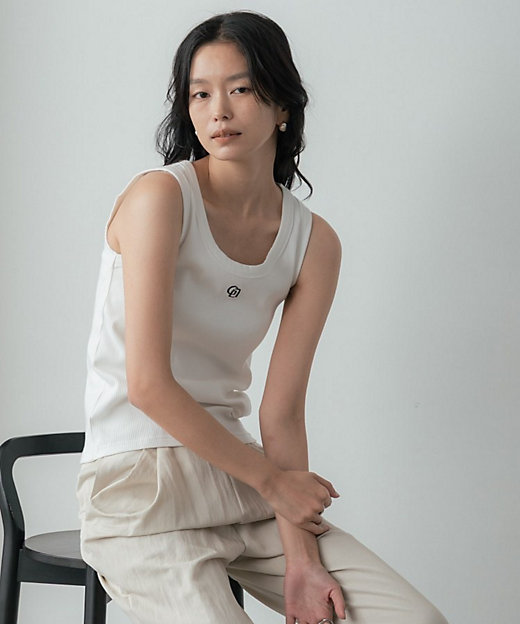 ロゴ刺繍リブタンクトップ（2002576756） | GALLEST (Women