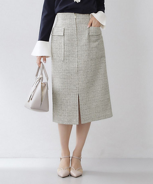 フロントジップタイトスカート【洗濯機OK／イージーアイロン