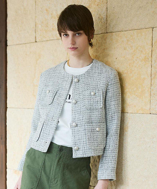 ラメミックスツイードジャケット（2002590078