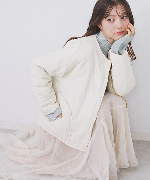 リバーシブル キルティングファーブルゾン【洗濯機OK