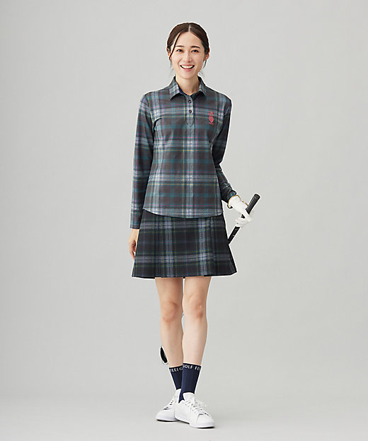 新品・5(LL)】GREENCLUBS・フリース チェック 長袖ポロシャツ 新品・5