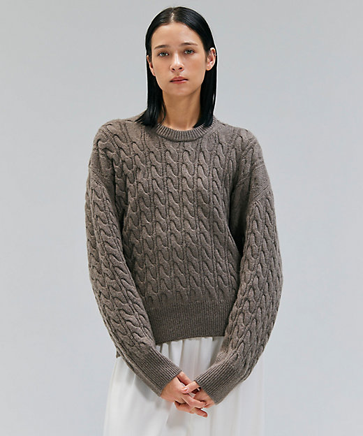 洗える】SEDONA ／ ウールカシミヤケーブルニット