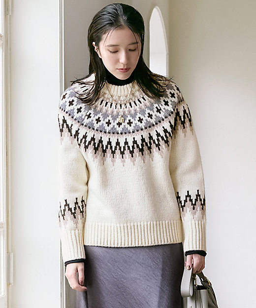 SLOW／一部店舗限定】ノルディック プルオーバー ニット