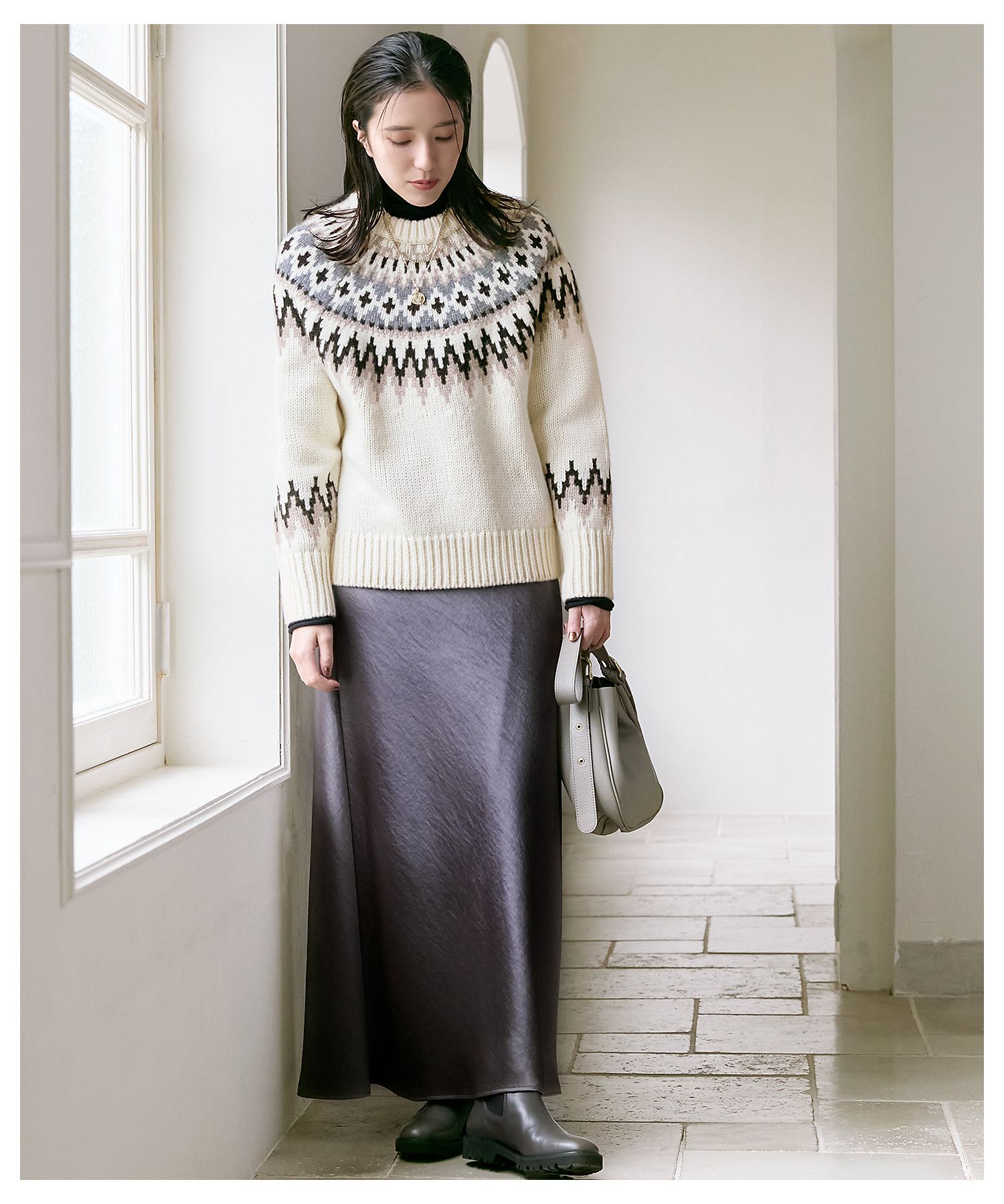 SLOW／一部店舗限定】ノルディック プルオーバー ニット