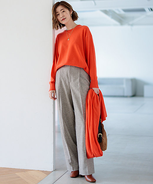 Oggi2月号掲載／洗える】ピュアカシミヤ クルーネック ニット