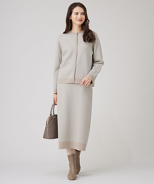 洗える】リバーシブルニット セットアップ（カーディガン×タイト