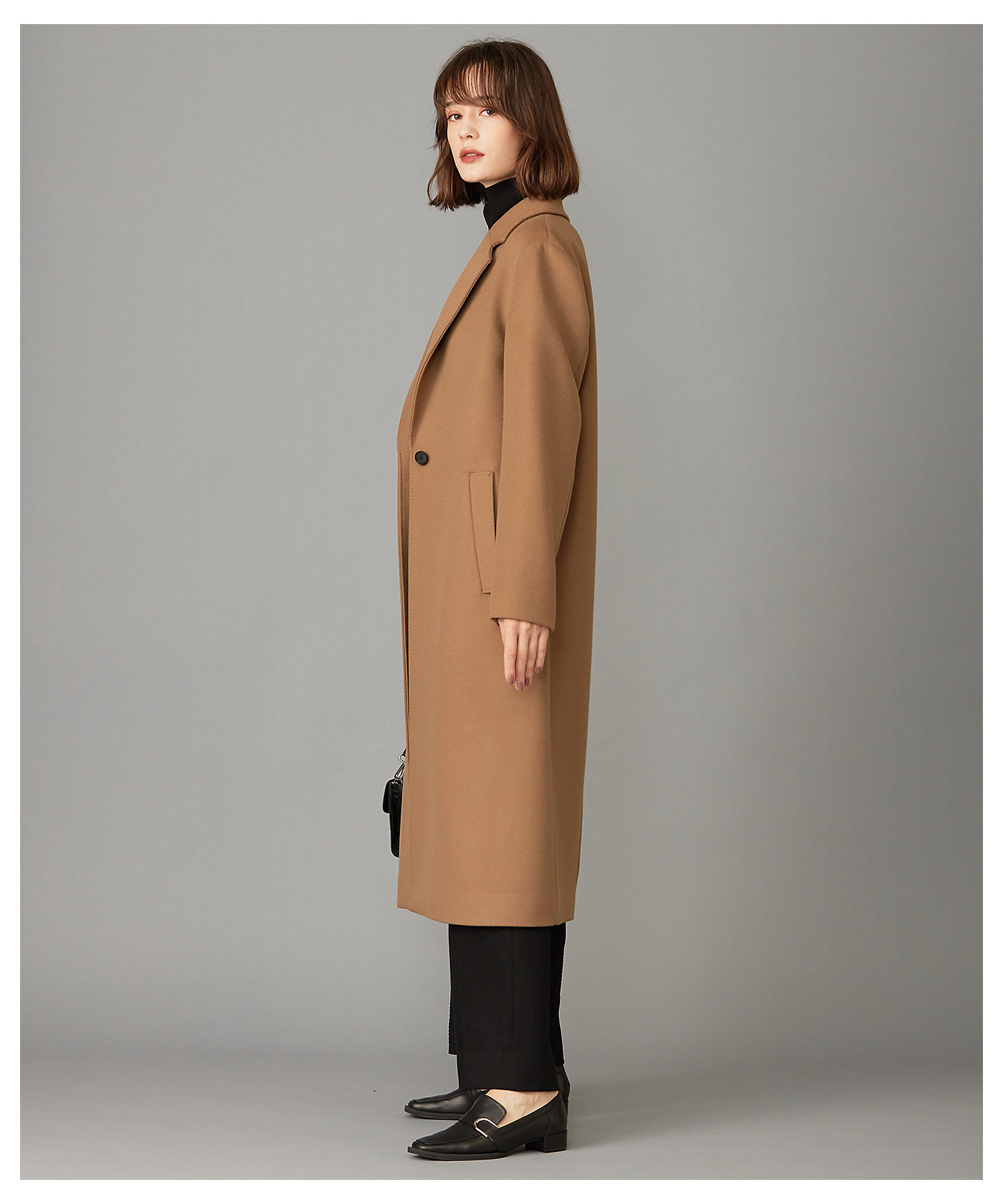 チェスターコート カシミヤ 100% ベージュ ロロピアーナ 44 Sサイズ