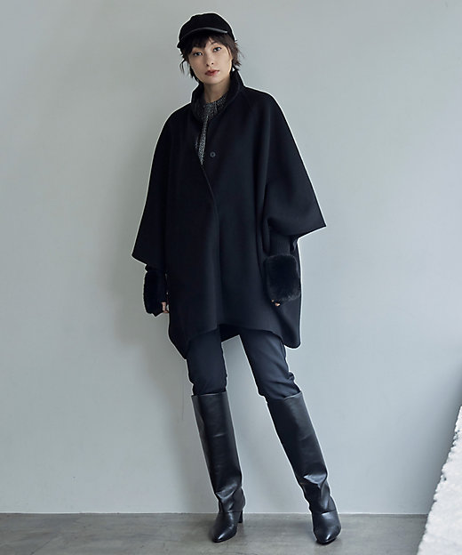 ICB チェック柄 ポンチョコート (405)