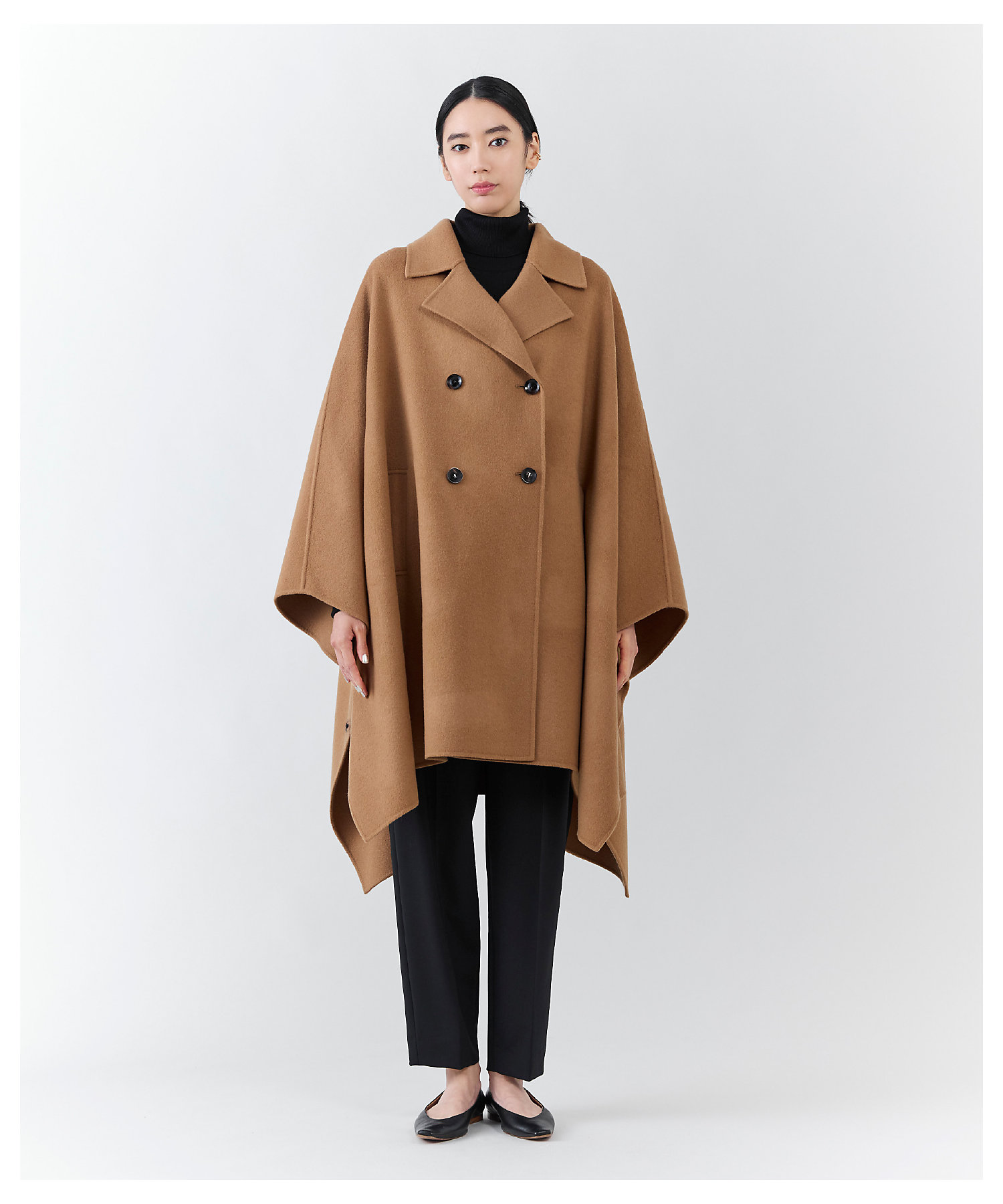 エステータ】ウールリバー ポンチョ コート（SCH6GW0941