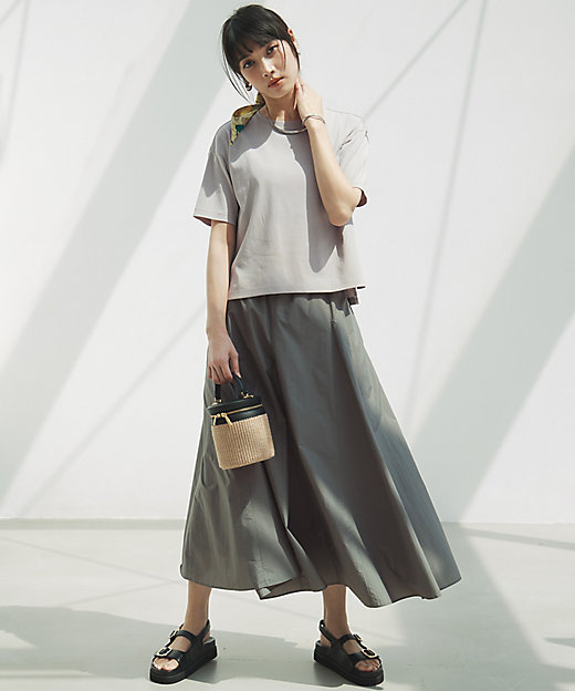 洗える】ナイロンコットンタフタ フレアスカート