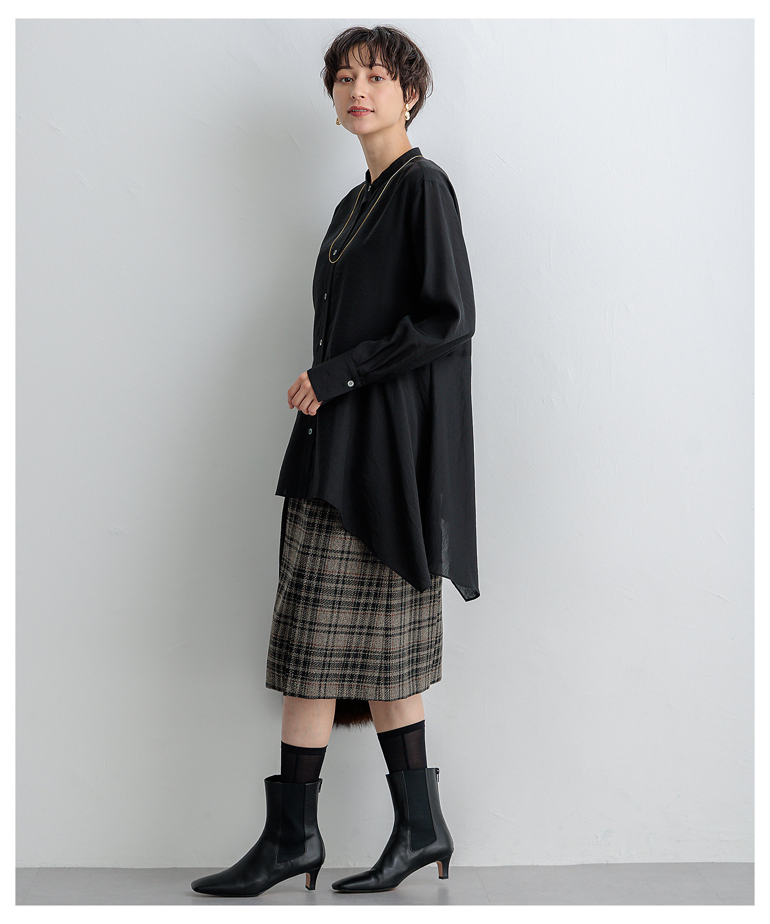 洗える】ツイーディーエトワール Aライン スカート