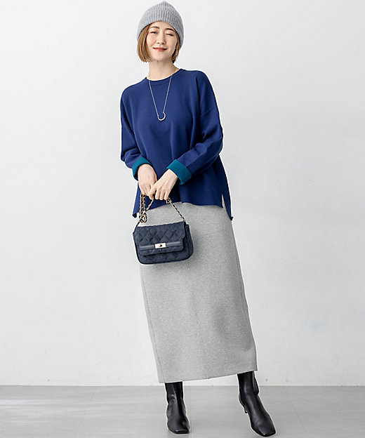 洗える】コットンエアーダンボール Iライン スカート