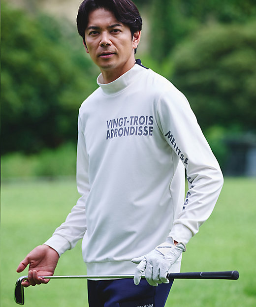 MEN】【吸水速乾／UVカット】スポーティ モックネックシャツ