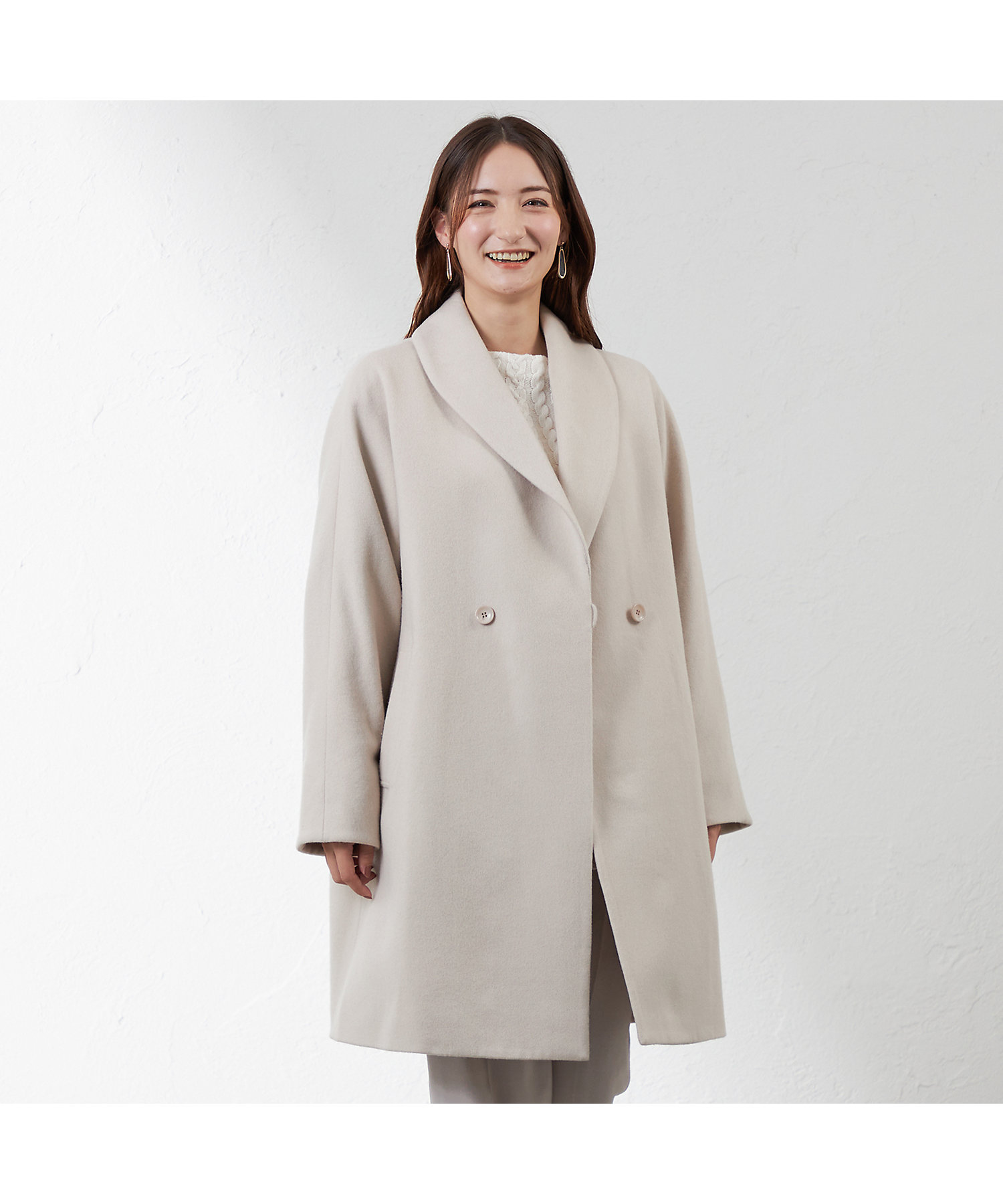 MECRE】フラワージャガードショールカラーコート MECRE】フラワー