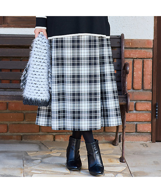 セットアップ対応】Aラインチェック柄スカート（56046501