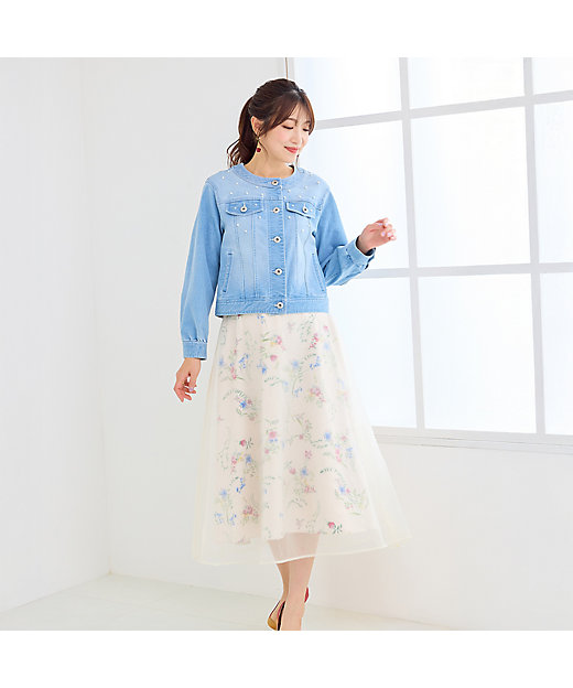 フラワープリントフレアスカート（51042602） | Rose Tiara