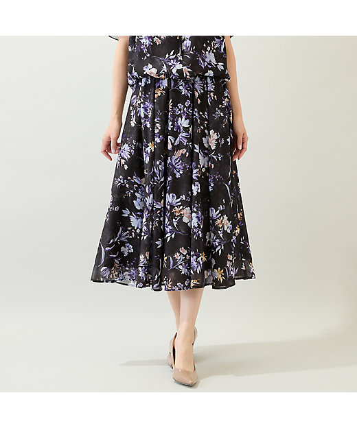 セットアップ対応】フラワープリントフレアスカート（51044501