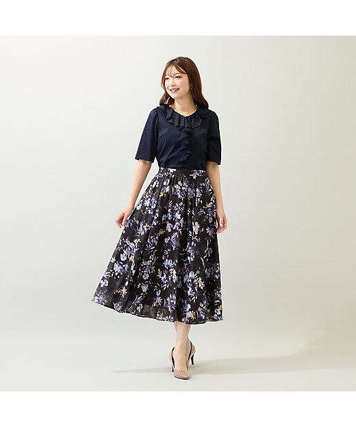 セットアップ対応】フラワープリントフレアスカート（51044501