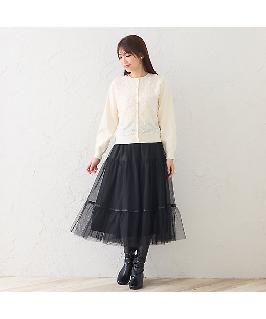 チュールスカート（51046401） | Rose Tiara (Women/大きい