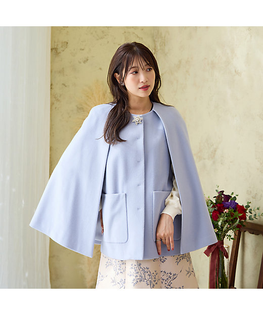 ブローチ付】ケープショートコート（51106509） | Rose Tiara