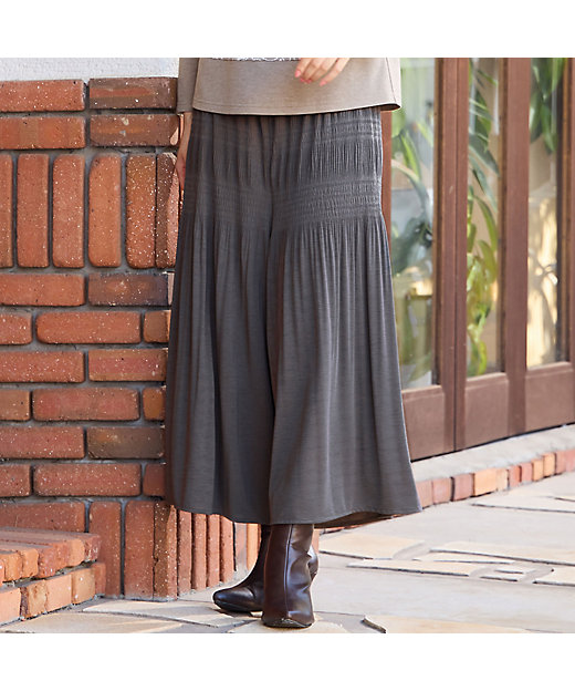 マジョリカプリーツ ガウチョパンツ（12055422） | LOBJIE