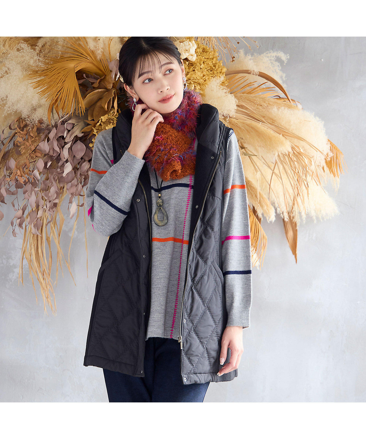 3L／4Lサイズあり】キルティングベスト（21006506