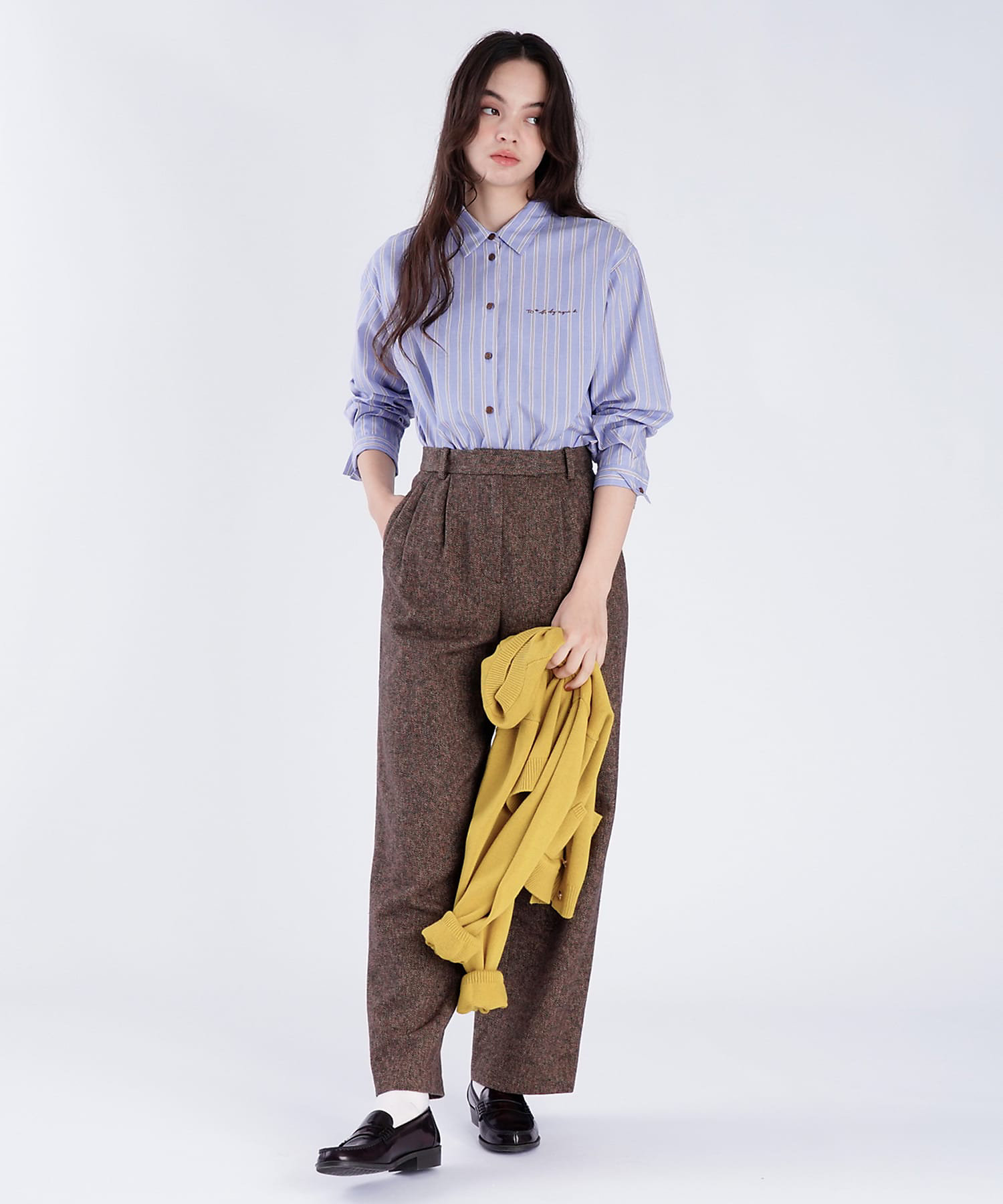 ストライプ コットン ロングスリーブ シャツ（6373WX93650