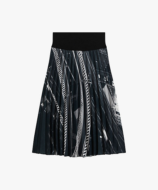 フォトプリント プリーツ ロング スカート ”View from