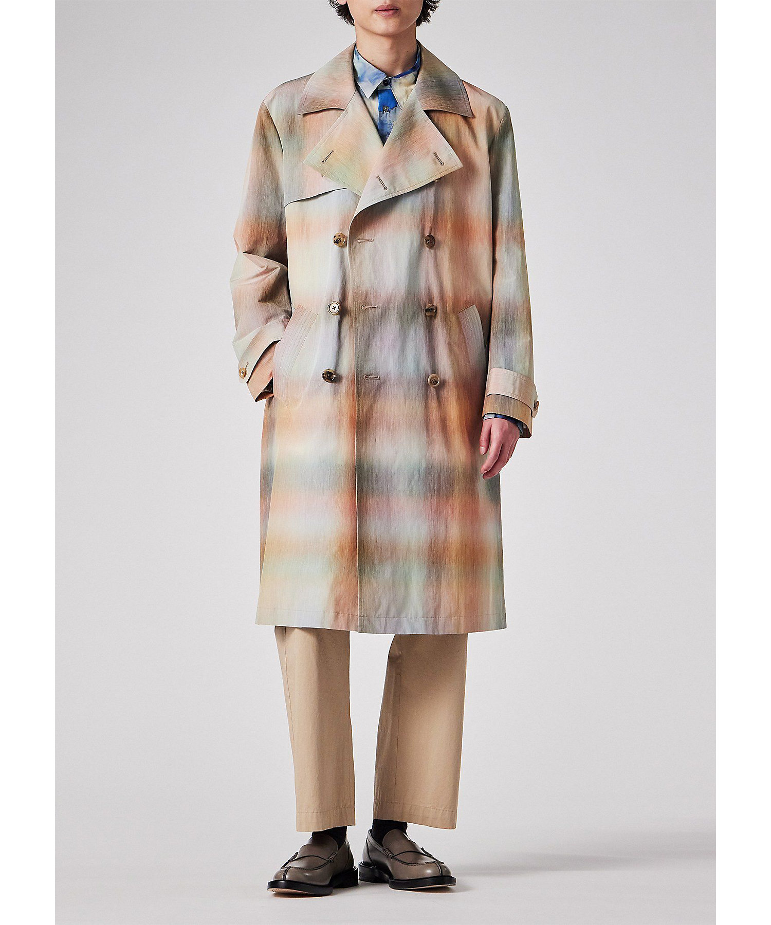 Smith Check” ダブル トレンチコート（153113444Z