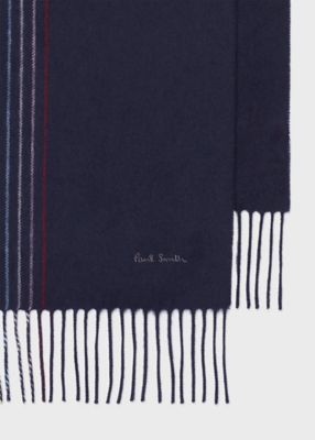 ハーフストライプ カシミヤブレンドマフラー（250411） | Paul